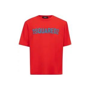 Dsquared2 Rode Oversized T-shirt , Red , Heren , Maat: M