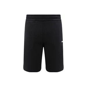 Burberry Zwarte Katoenen Shorts met Elastische Tailleband , Black , Heren , Maat: L