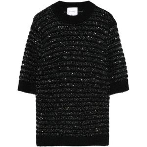 Nude, Dames, Truien, Zwart, Maat: S Tweed,