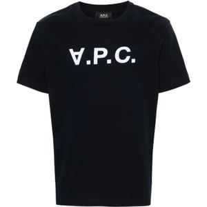 A.p.c., Heren, Tops, Blauw, Maat: XL Katoen,