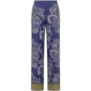 Etro, Dames, Broeken, Blauw, Maat: L Zijde,