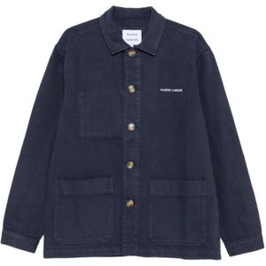 Maison Labiche, Heren, Jassen, Blauw, Maat: S Katoen,