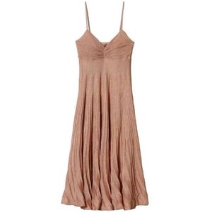 Twinset, Dames, Jurken, Bruin, Maat: S Poliester,