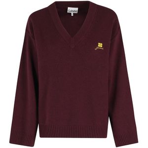 Ganni, Dames, Truien, Rood, Maat: S Wol,