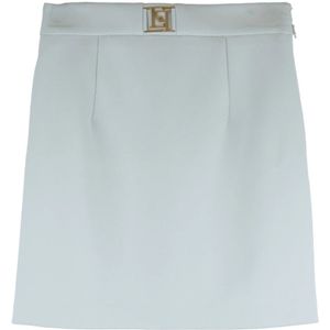 Elisabetta Franchi, Dames, Rokken, Blauw, Maat: XS Poliester,