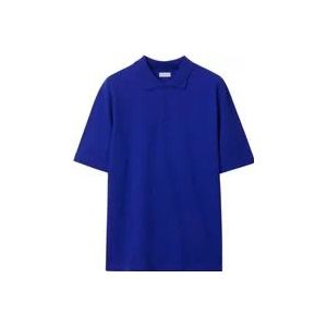 Burberry Blauw Polo met Witte Omkeerbare Kraag , Blue , Heren , Maat: 2XL