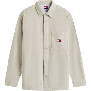 Tommy Jeans, Heren, Overhemden, Groen, Maat: S Katoen,