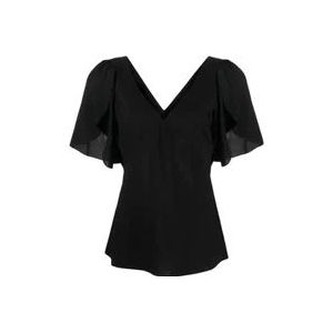 Twinset Romantische Blouse met Gerimpelde Mouwen , Black , Dames , Maat: S