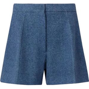 Sportmax, Dames, Korte broeken, Blauw, Maat: 2XS Denim,