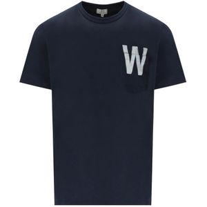 Woolrich T-Hemden , Blue , Heren , Maat: L