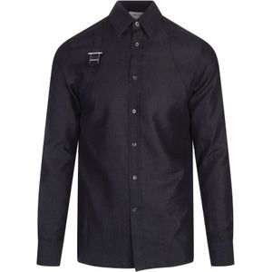 Alexander McQueen, Heren, Overhemden, Blauw, Maat: L Denim,
