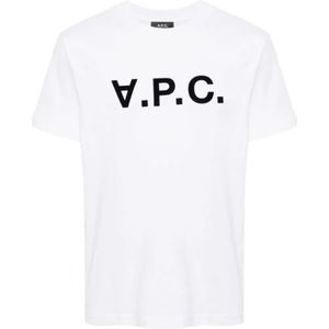 A.p.c., Heren, Tops, Wit, Maat: L Katoen,