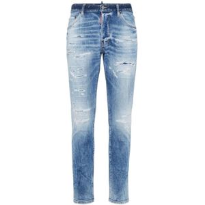 Dsquared2, Heren, Jeans, Blauw, Maat: M Katoen,