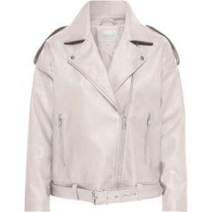 Only, Dames, Jassen, Grijs, Maat: XS Leer,