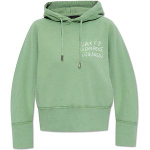 Dsquared2, Dames, Sweatshirts & Hoodies, Groen, Maat: M Katoen,