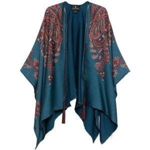 Etro, Dames, Jassen, Blauw, Maat: ONE Size Wol,