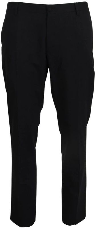 Dolce & Gabbana Grijze Wollen Stretch Formele Slim Fit Herenpants