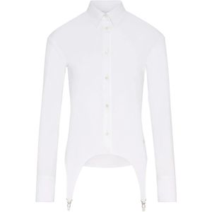 Jean Paul Gaultier, Dames, Blouses & Shirts, Wit, Maat: S Katoen,