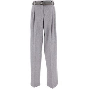 Max Mara Studio, Dames, Broeken, Grijs, Maat: XS Wol,