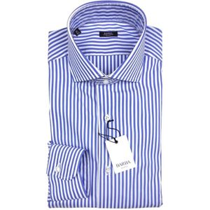 Barba Napoli, Heren, Overhemden, Blauw, Maat: 5XL Katoen,