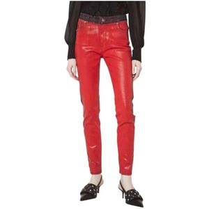 John Richmond, Dames, Broeken, Rood, Maat: W24 Leer,