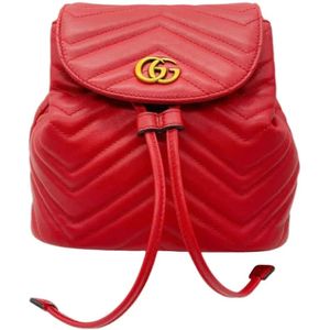 Gucci Vintage, Dames, Pre-owned, Rood, Maat: ONE Size Leer,
