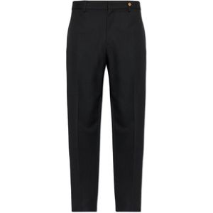 Versace, Heren, Broeken, Zwart, Maat: S Wol,