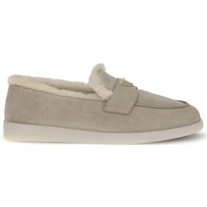 Prada, Heren, Schoenen, Grijs, Maat: 39 EU Suède,