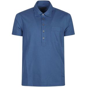 Tom Ford, Heren, Tops, Blauw, Maat: L Katoen,