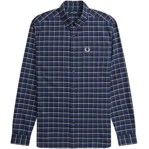 Fred Perry, Heren, Overhemden, Blauw, Maat: M Katoen,