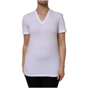 Dolce & Gabbana - V-neck T-shirt - Wit - Korte Mouwen