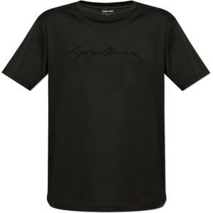 Giorgio Armani, Heren, Tops, Zwart, Maat: L Katoen,