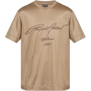 Emporio Armani, Heren, Tops, Beige, Maat: XL Katoen,