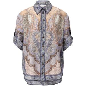 Zimmermann, Dames, Blouses & Shirts, Blauw, Maat: 3XS Zijde,