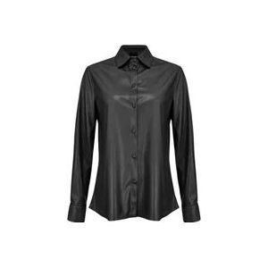 Pinko Imitatieleren Shirt , Black , Dames , Maat: M