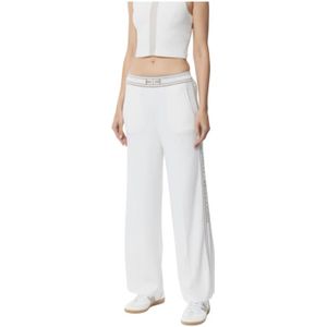 Elisabetta Franchi, Dames, Broeken, Wit, Maat: M Viscose,
