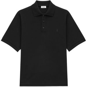 Saint Laurent, Heren, Tops, Zwart, Maat: L Wol,