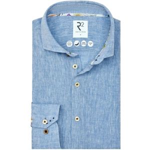 R2 Amsterdam, Heren, Overhemden, Blauw, Maat: 2XL