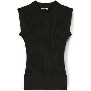 Motivi, Dames, Tops, Zwart, Maat: XS Nylon,