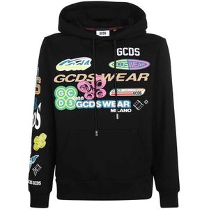 Gcds, Heren, Sweatshirts & Hoodies, Zwart, Maat: S Katoen,