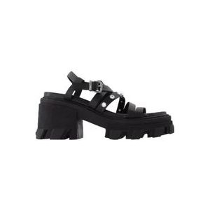Ganni Leather sandals , Black , Dames , Maat: 39 EU