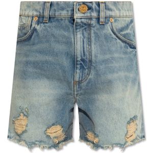 Balmain Versleten denim shorts , Blue , Dames , Maat: 2XS