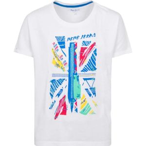 Pepe Jeans, Dames, Tops, Wit, Maat: 140 CM Katoen,