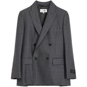 Maison Margiela, Dames, Jassen, Grijs, Maat: 4XS Wol,