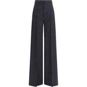 Max Mara, Dames, Broeken, Zwart, Maat: 2XS Wol,