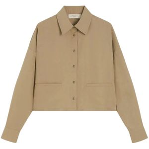 Weekend Max Mara, Dames, Blouses & Shirts, Bruin, Maat: M Katoen,