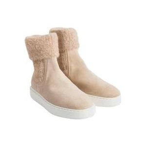 Santoni Stijlvolle Leren Laarzen , Beige , Dames , Maat: 36 EU