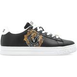 Versace Jeans Couture - Sportschoenen - Zwart - Dames - Leer - Met Gedrukt Logo