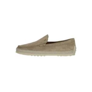 Tod's Suède Instappers , Beige , Heren , Maat: 40 1/2 EU