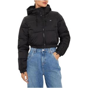 Tommy Jeans, Dames, Jassen, Zwart, Maat: L Nylon,